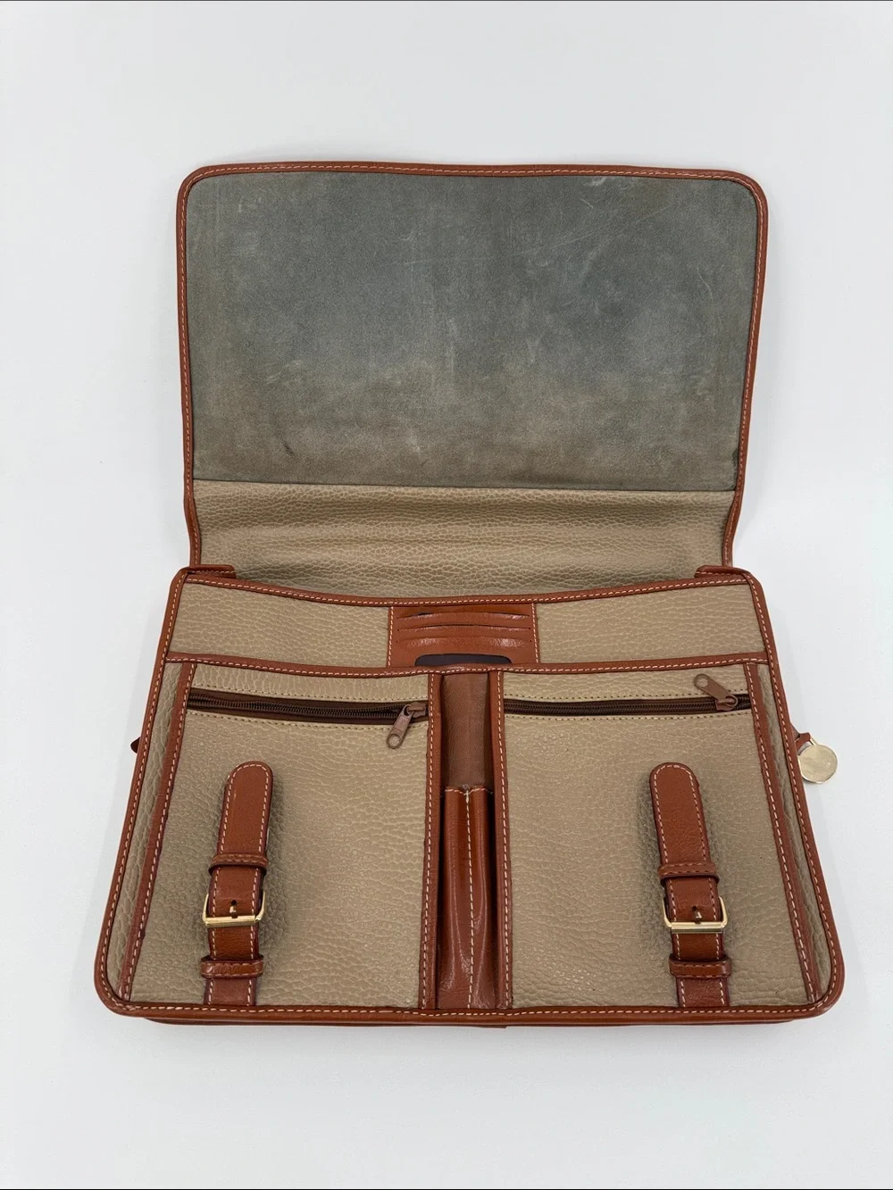 Dooney and Bourke pebbled leather briefcase/ laptop vintage 1980s